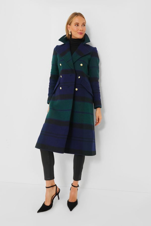 Black and Sage Tartan Marlene Wool Jacket Fashion