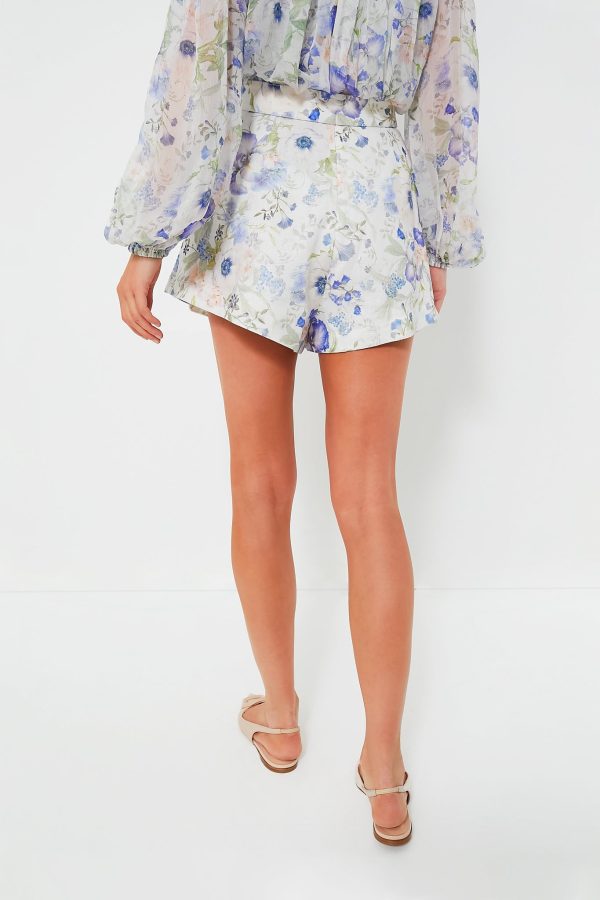 Blue Garden Print Natura Tuck Short For Discount