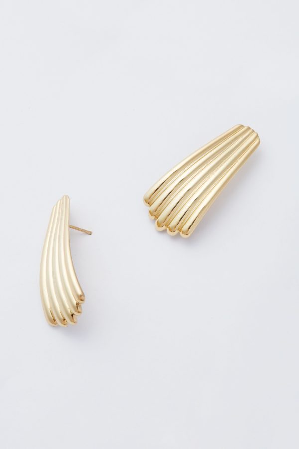 Gold Ripple Earrings Discount