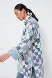 Patchwork Chambray Cotton Blend Reversible Coat on Sale