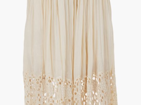 Cream Elyse Print Eyelet Skirt For Sale