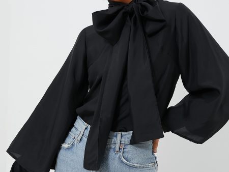 Black Washed Silk Gigi Top For Sale