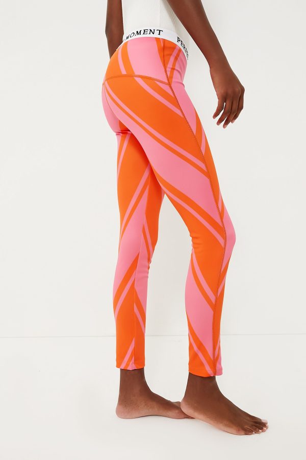 Azalea Pink and Orange Chevron Print Thermal Pant Hot on Sale