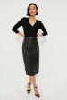 Black Leather Monica Midi Skirt Fashion