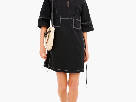 Topstitch Poplin Shirt Dress Cheap