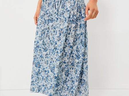 Light Sky Pressed Floral Print The Knoll Skirt Fashion