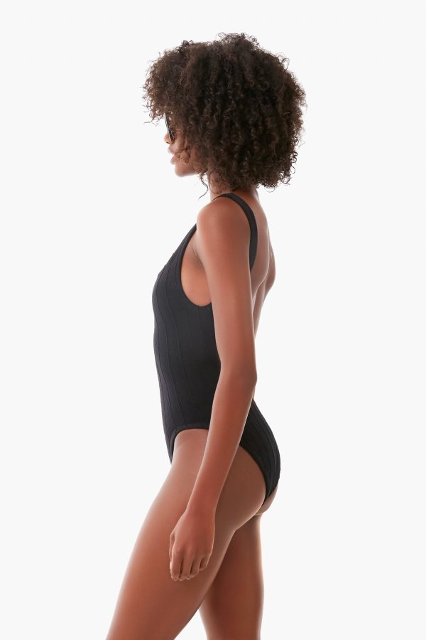 Black Nile Square Neck One Piece Fashion