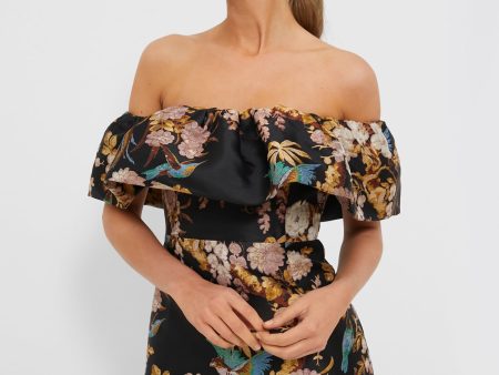 Black Birds of Paradise Vera Dress For Sale