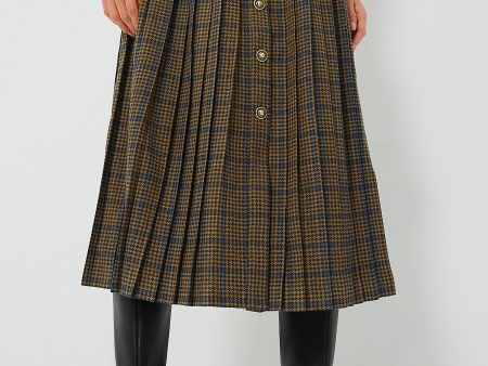 Blue and Yellow Houndstooth Harlan Skirt Online Hot Sale