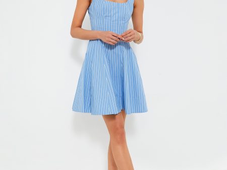 Azure Pinstripe Mini Wells Dress Sale