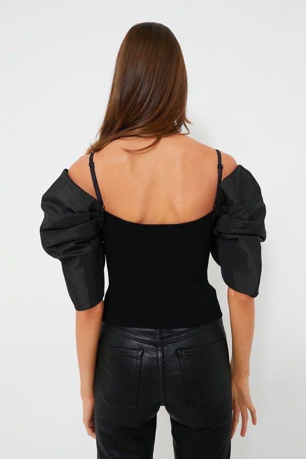 Black Casette Off the Shoulder Bustier Top For Cheap