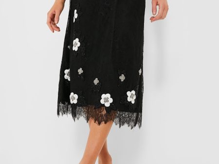 Black Bethany Lace Midi Skirt on Sale