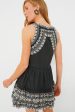 Black Amina Embroidery Tank Dress Online Hot Sale