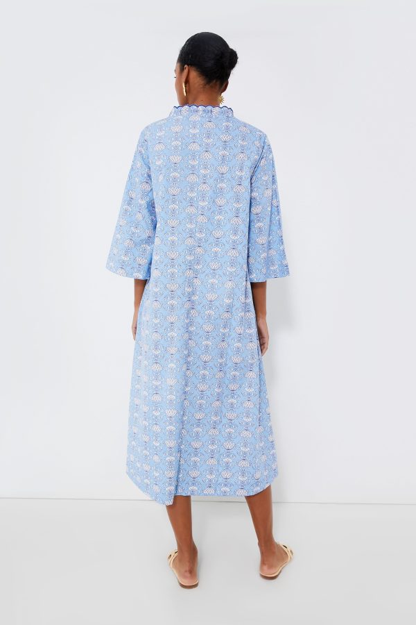 Cornflower Blue Cote D Azur Caftan For Cheap