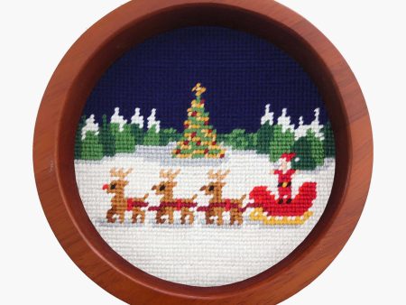 North Pole Needlepoint Wine Bottle Coaster For Discount