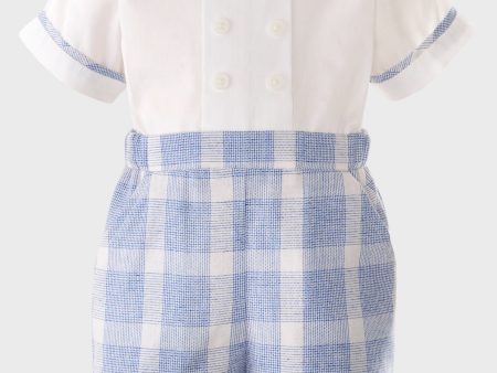 Seersucker Check Short Romper Online now