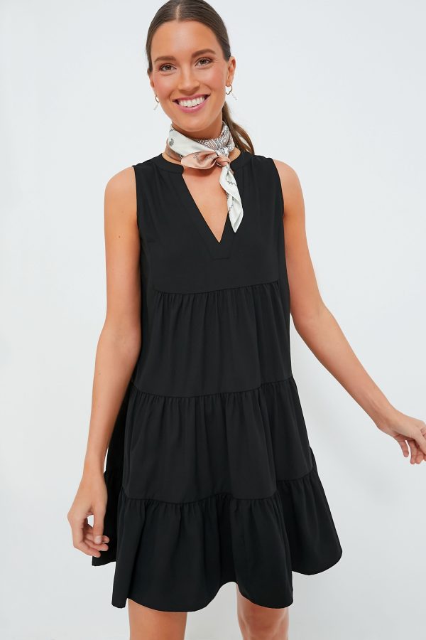 Black Crepe Sleeveless Kenzo Dress Sale