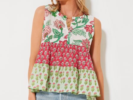 Watermelon Bloom Sleeveless Salty Paloma Top Discount