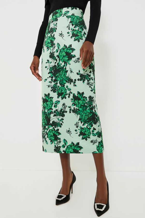 Green Festive Bouquet Lorinda Skirt Fashion