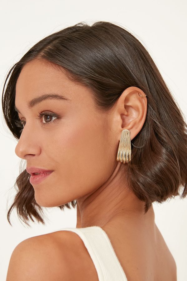 Gold Ripple Earrings Discount