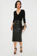 Black Leather Monica Midi Skirt Fashion