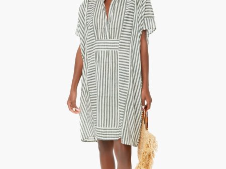 Moss Stripe Emerson Short Caftan Online Hot Sale