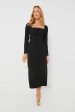 Black Erletta Double Crepe Dress Online Sale