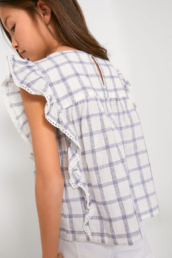 Blue River Check Mala Blouse Sale