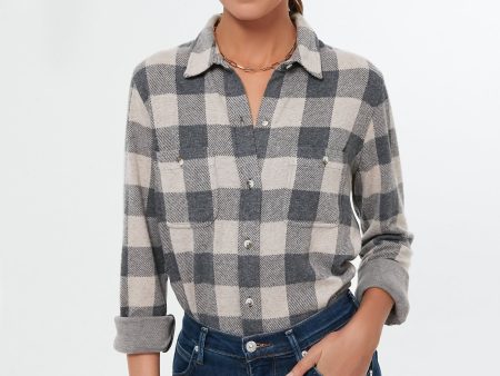 Tan Charcoal Buffalo Check Legend Sweater Shirt on Sale