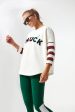 White Varsity Ally Swing Sweatshirt Fashion