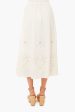 White Kiara Embroidered Button-Down Skirt Online