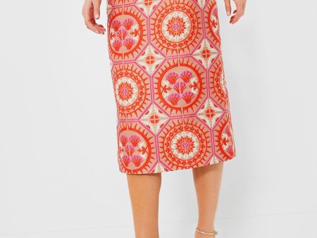 Sun Jacquard Pencil Skirt Sale