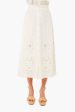 White Kiara Embroidered Button-Down Skirt Online