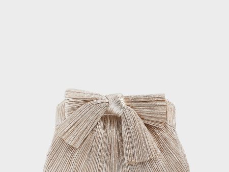 Champagne Shimmer Rayne Pleated Frame Clutch Supply