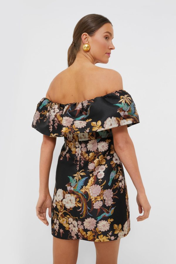 Black Birds of Paradise Vera Dress For Sale