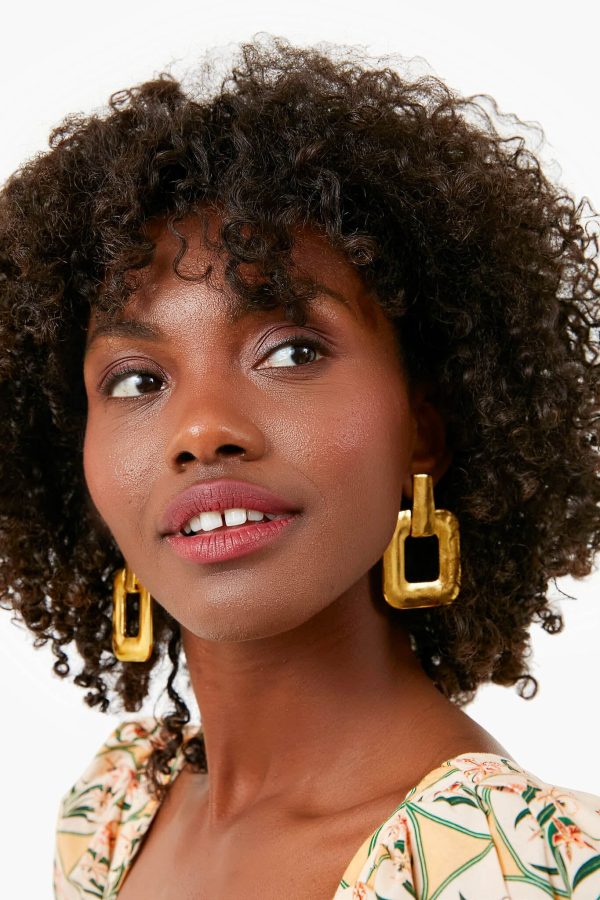 Gold Mod Square Earrings on Sale