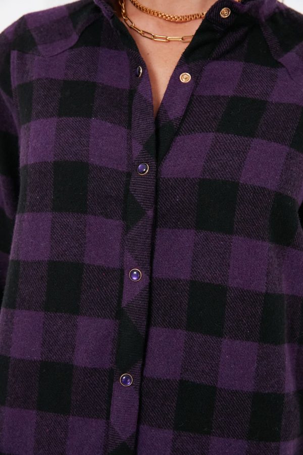 Aubergine Check Parker Shacket Sale