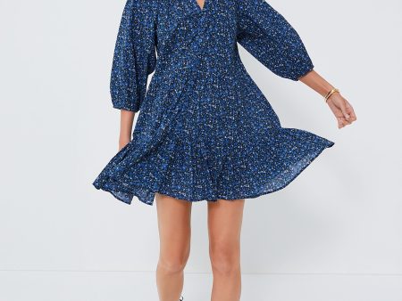 Spagliato Floral Blue Mini Mitte Dress For Cheap