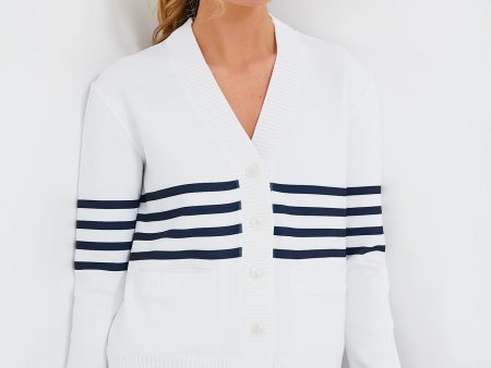 White Striped Charley Cardigan Fashion