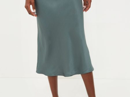 Dark Sage Bar Silk Skirt Supply