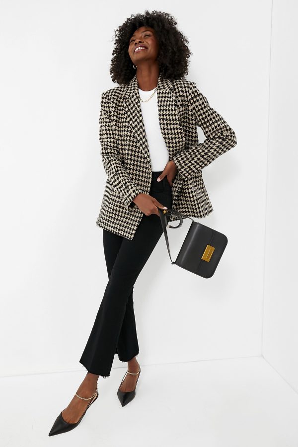 Black and Nude Houndstooth Kaia Blazer For Discount