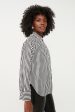 Black and French Cream Acrobat Stripe Embellished Shirt Cheap