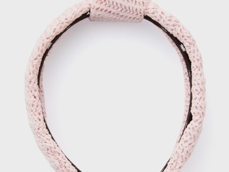 Blush Raffia Slim Knotted Headband Fashion