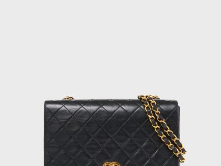 CHANEL Black Quilted Lambskin Single Flap on Sale