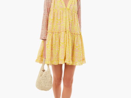 Yellow And Sand Ikat Swing Dress Sale