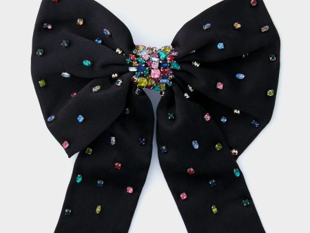 Black Grace Crystal Bow Hairclip For Sale