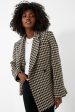 Black and Nude Houndstooth Kaia Blazer For Discount