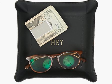 Black Medium Leather Catchall Hot on Sale