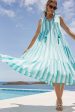 Aquamarine Stripe Salty Paloma Caftan For Discount