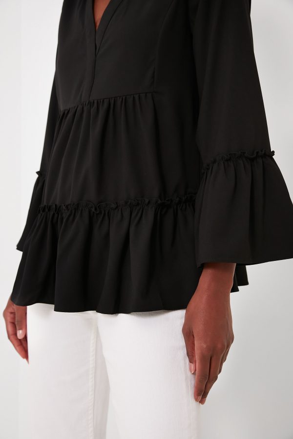 Black Crepe Kenzo Top For Discount